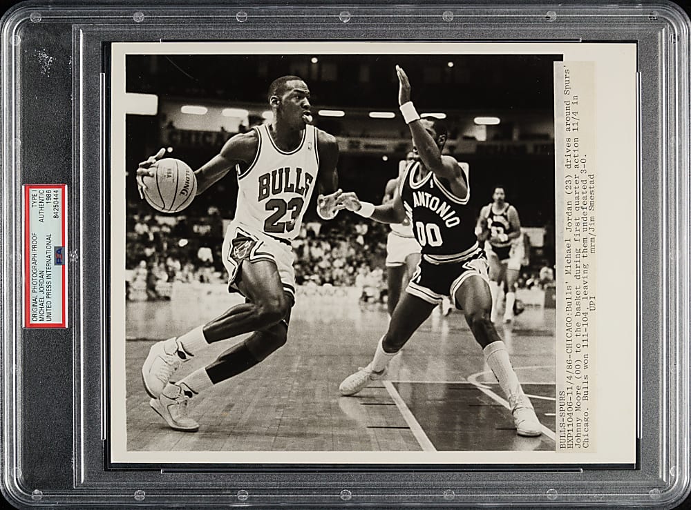 1986 Michael Jordan Original United Press International Photograph PSA/DNA Type I