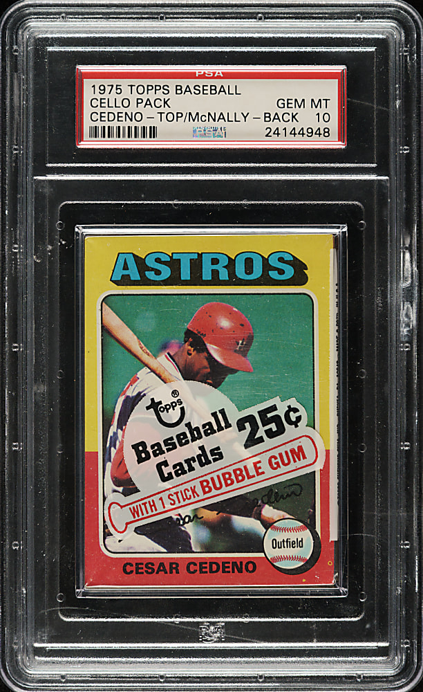 1975 Topps Unopened Cello Pack PSA GEM MINT 10