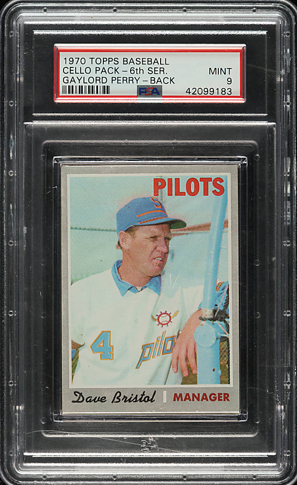 1970 Topps Sixth Series Unopened Cello Pack PSA MINT 9 - Gaylord Perry on Back - 1 of 2 - Highest Graded!