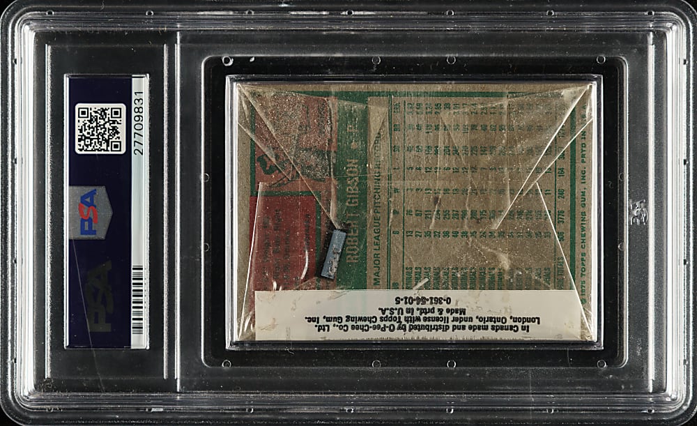 1975 Topps Unopened Cello Pack PSA NM-MT 8 - RBI Leaders with Johnny Bench on Top and Bob Gibson on Back