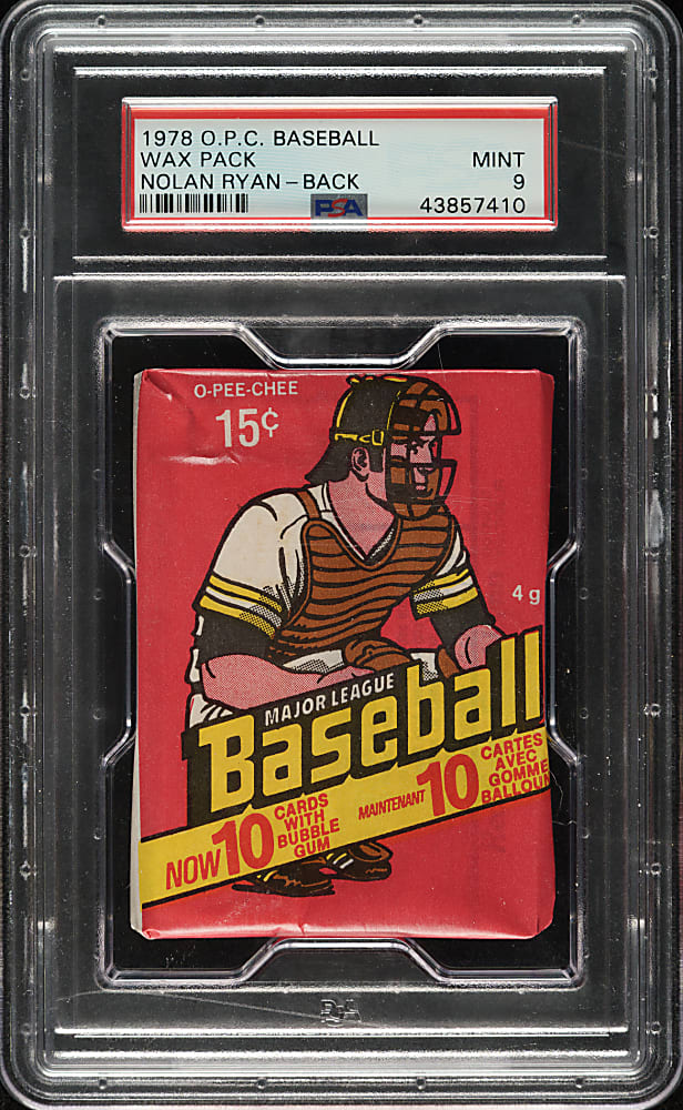 1978 O-Pee-Chee Unopened Wax Pack PSA MINT 9 - Nolan Ryan on Back