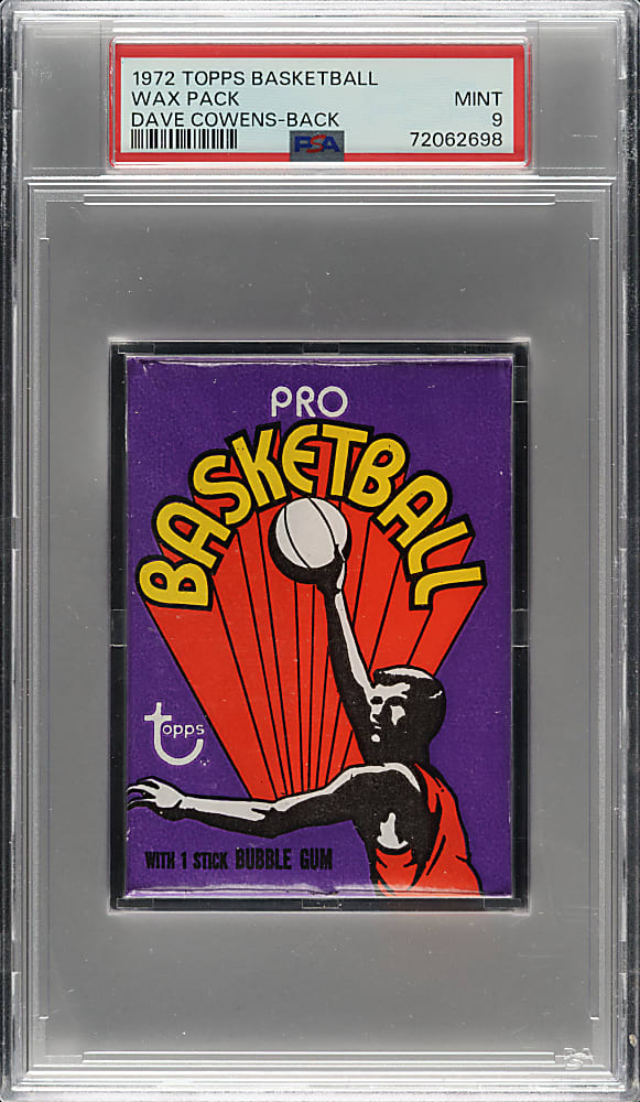 1972-1973 Topps Basketball Unopened Wax Pack PSA MINT 9 - Dave Cowens on Back
