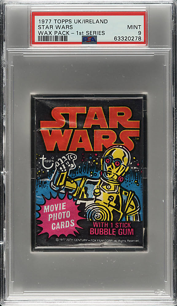 1977 Topps UK/Ireland "Star Wars" First Series Unopened Wax Pack PSA MINT 9 - Highest Graded!