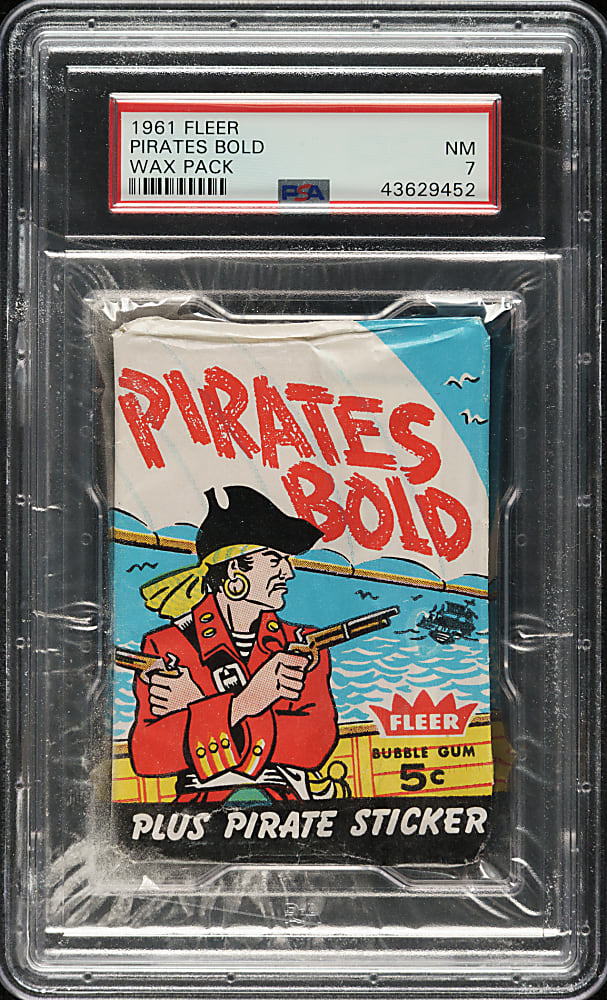 1961 Fleer "Pirates Bold" Unopened Wax Pack PSA NM 7