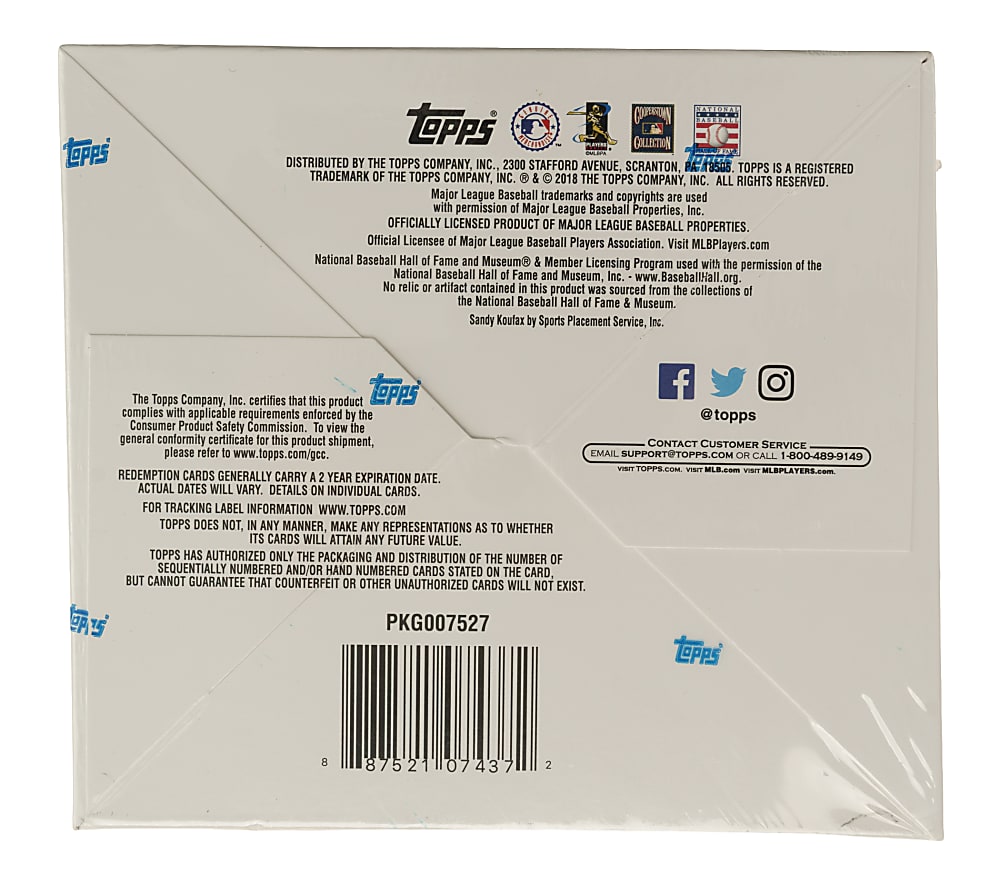 2018 Topps Update Factory-Sealed Unopened Retail Box (24 Packs) - Shohei Ohtani, Juan Soto, and Ronald Acuna Jr. Rookie Year