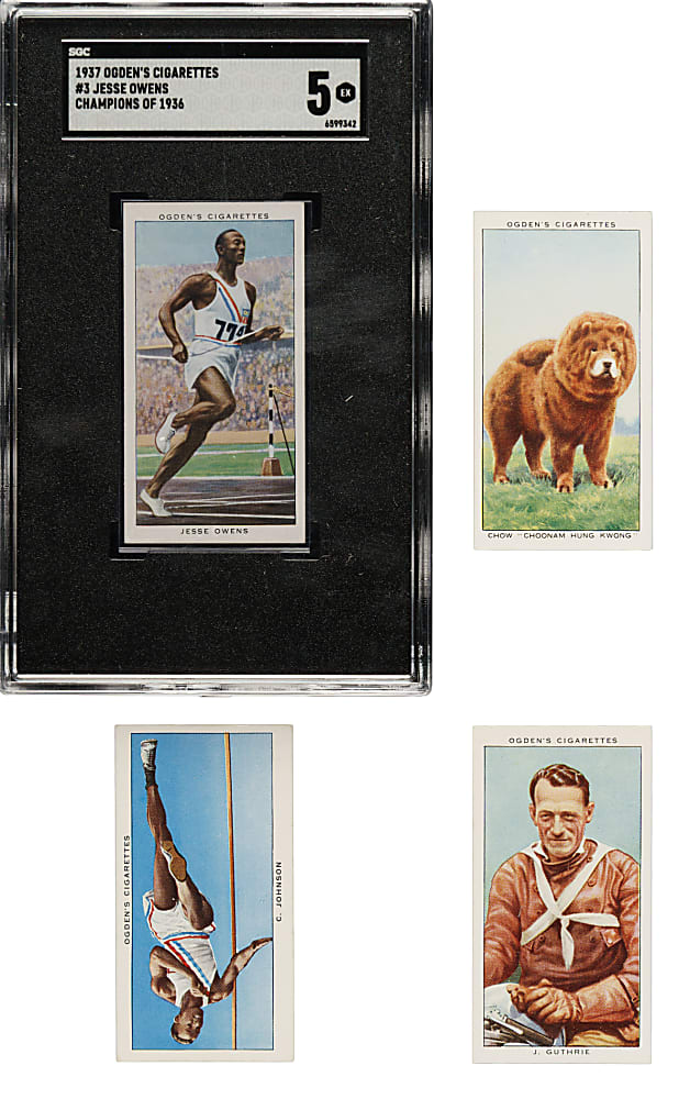 1937 Ogden's Ltd. "Champions of 1936" Complete Set (50) Including #3 Jesse Owens SGC EX 5