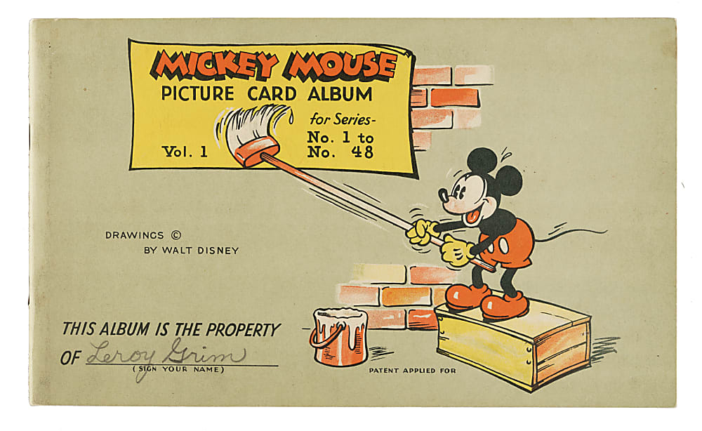 1935 R89 Gum, Inc. "Mickey Mouse" Bubble Gum Collection (6) in Original Display Album