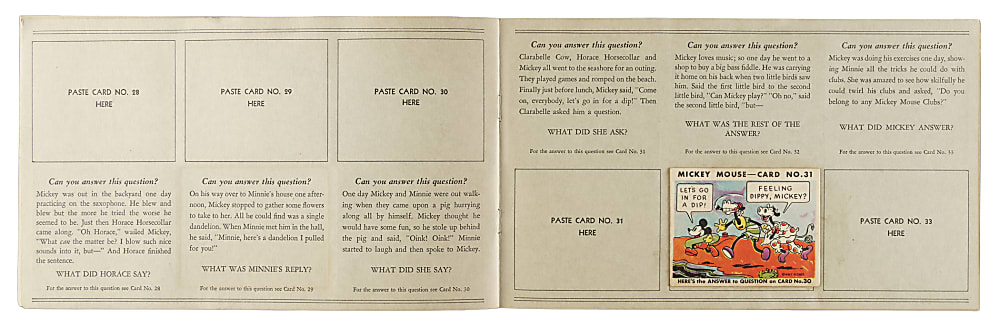 1935 R89 Gum, Inc. "Mickey Mouse" Bubble Gum Collection (6) in Original Display Album