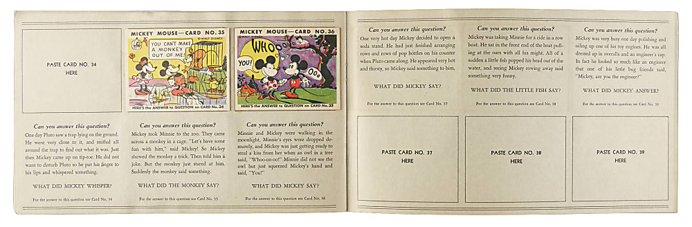 1935 R89 Gum, Inc. "Mickey Mouse" Bubble Gum Collection (6) in Original Display Album