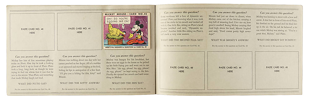 1935 R89 Gum, Inc. "Mickey Mouse" Bubble Gum Collection (6) in Original Display Album