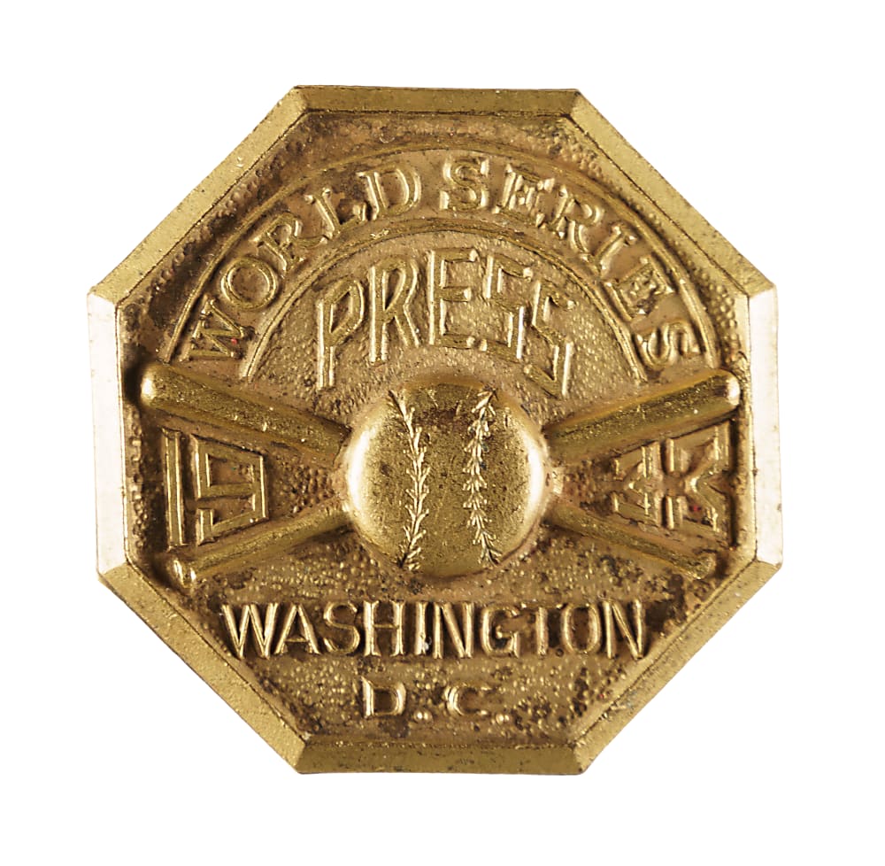 1933 Washington Senators World Series Press Pin