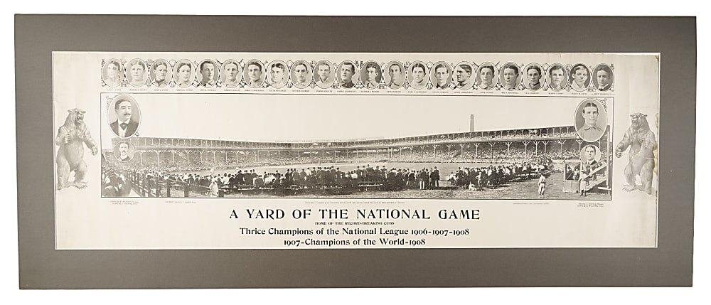 1908 "A Yard of the National Game" Chicago Cubs Panorama