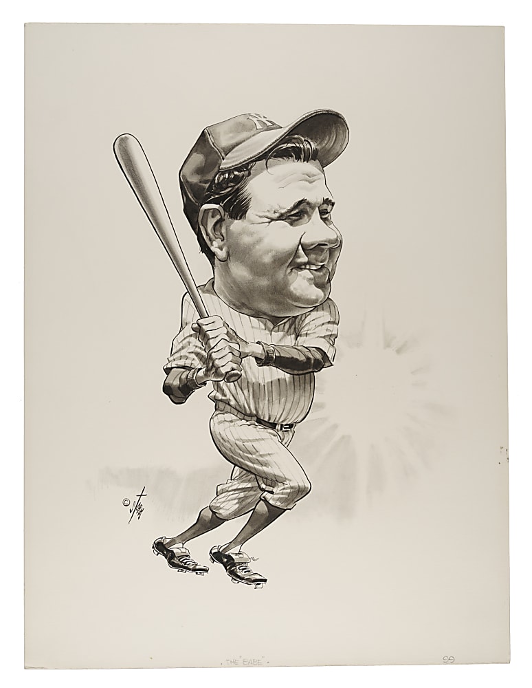 Babe Ruth Original Bruce Stark Drawing