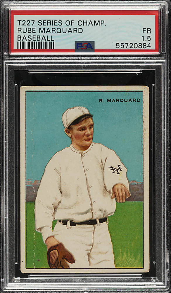 1912 T227 "Series of Champions" Rube Marquard (Miners Extra) PSA FAIR 1.5