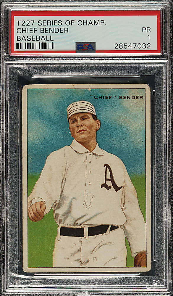 1912 T227 "Series of Champions" Chief Bender (Miner's Extra) PSA POOR 1