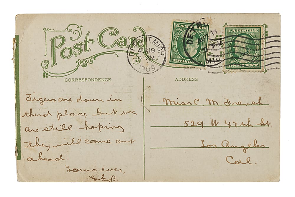 Circa 1908 Detroit Tigers "Our Home Team" Fold-Out Postcard with Ty Cobb