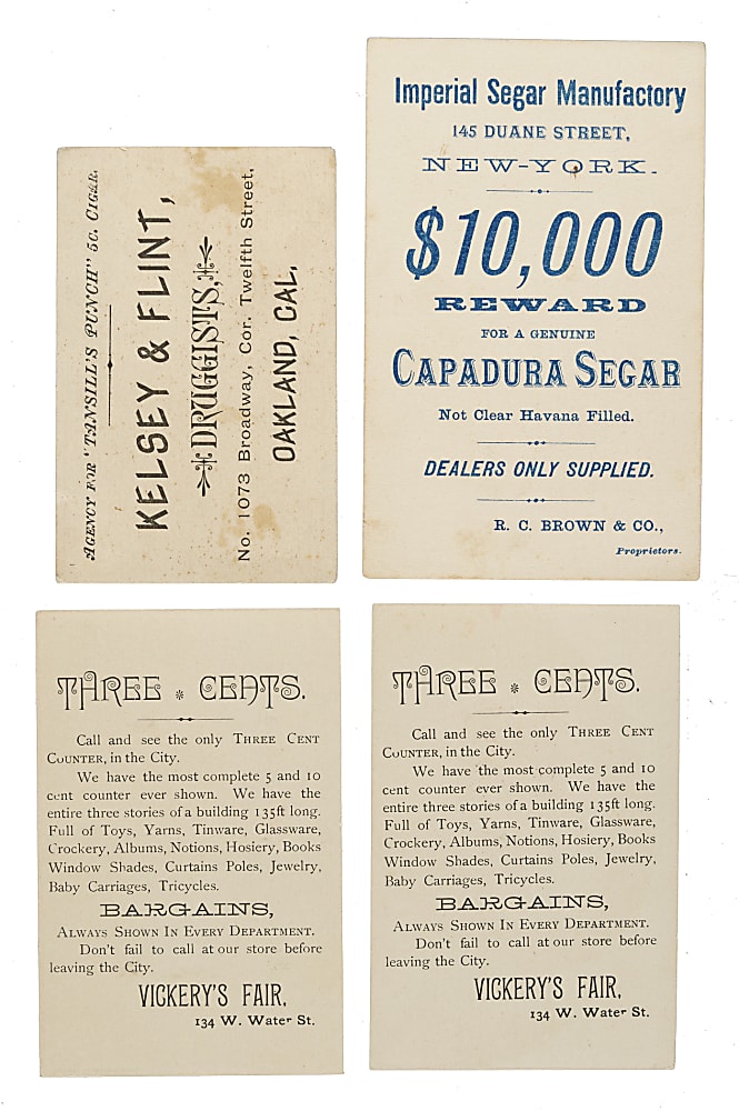 1880s Comic Trade Card Collection (11) Including Near-Complete Set