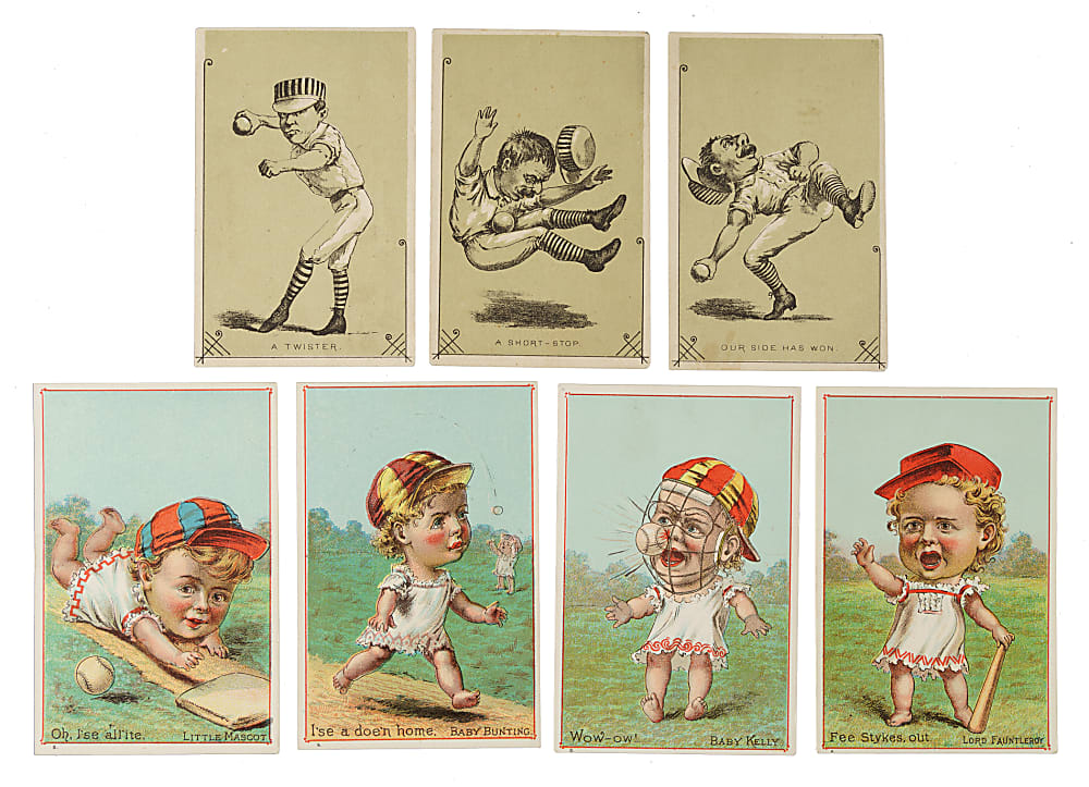 1880s Comic Trade Card Collection (11) Including Near-Complete Set