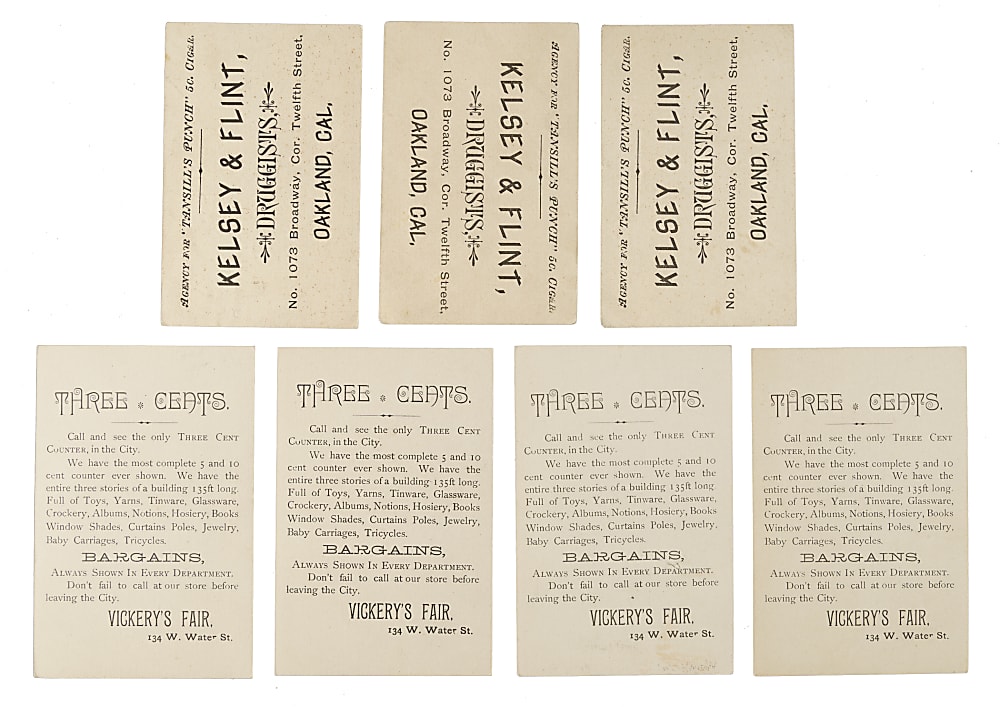 1880s Comic Trade Card Collection (11) Including Near-Complete Set