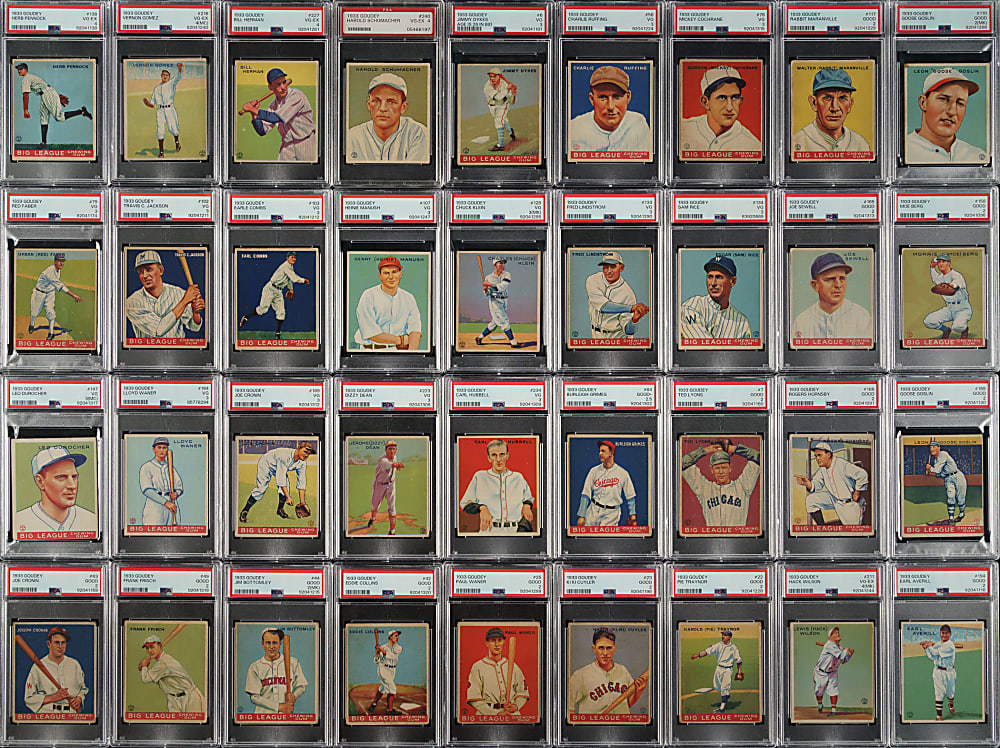 1933 R319 Goudey PSA-Graded Near-Complete Set (188/240)