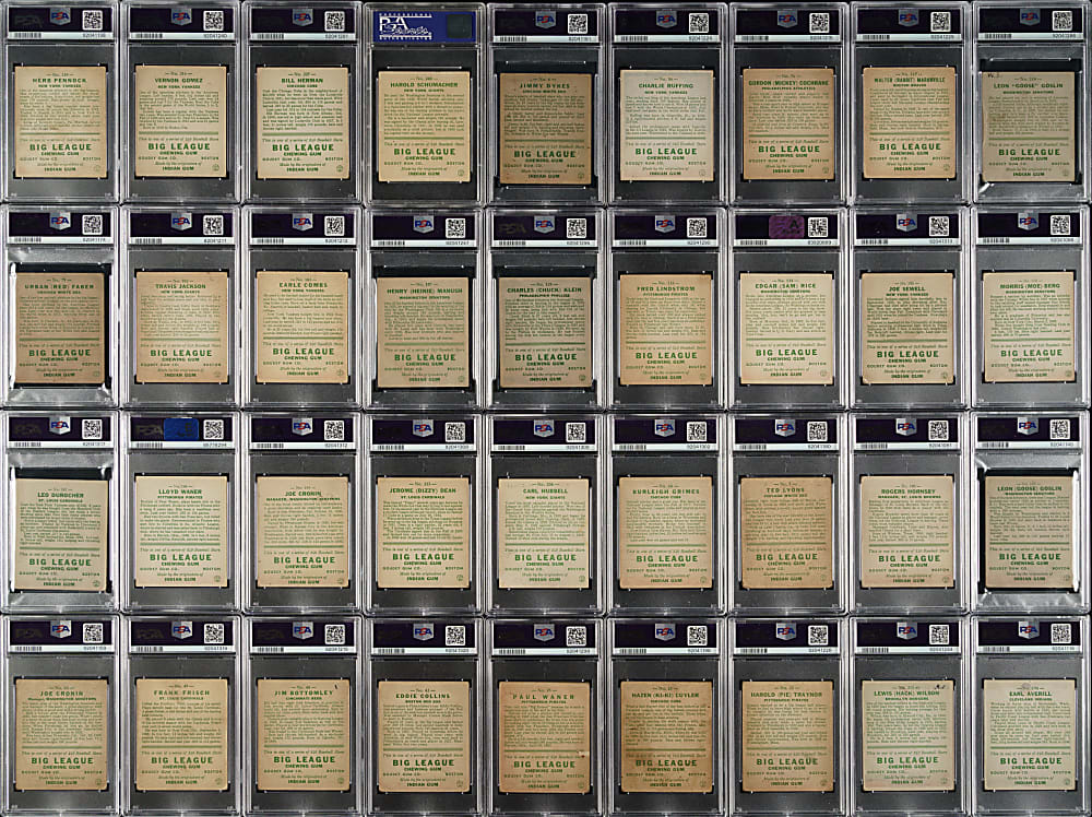 1933 R319 Goudey PSA-Graded Near-Complete Set (188/240)