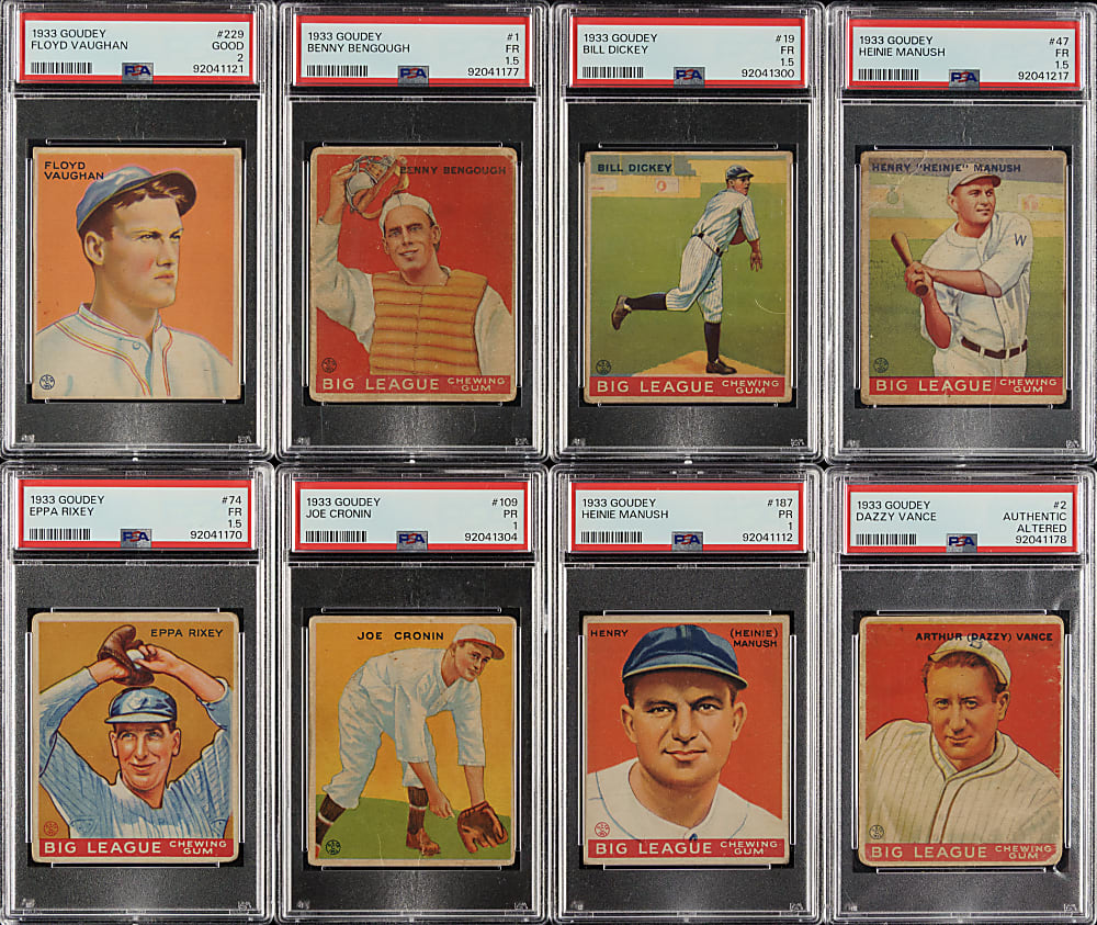 1933 R319 Goudey PSA-Graded Near-Complete Set (188/240)