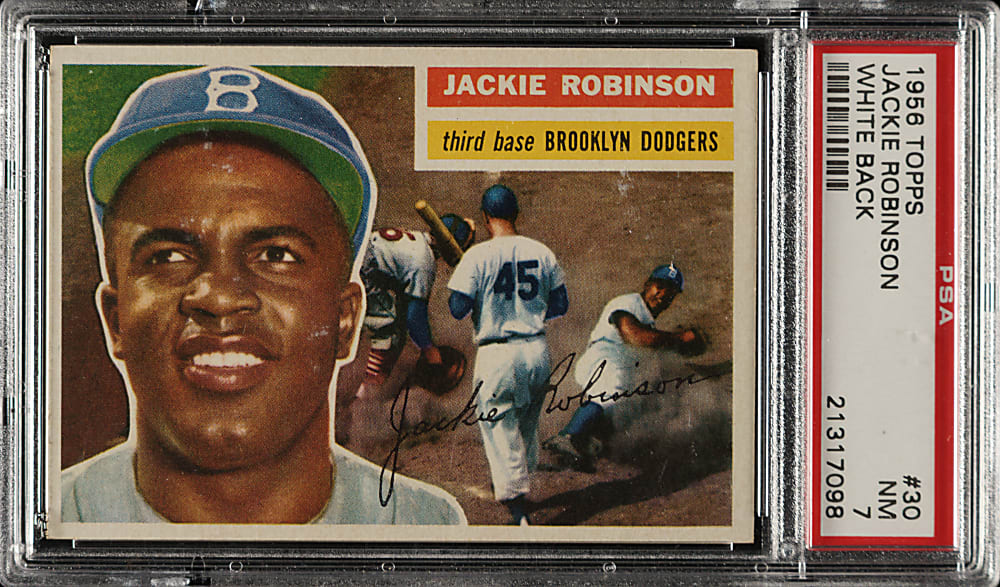 1956 Topps #30 Jackie Robinson White Back PSA NM 7