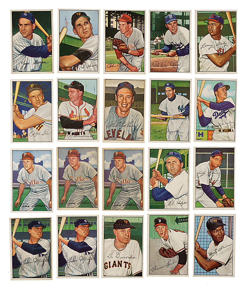 1952 Bowman Partial Set (179/252) Including Campanella, Spahn, and Snider