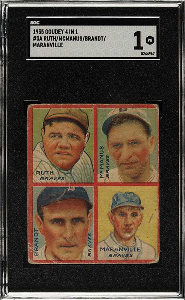 1935 R321 Goudey "4-in-1" Babe Ruth SGC POOR 1