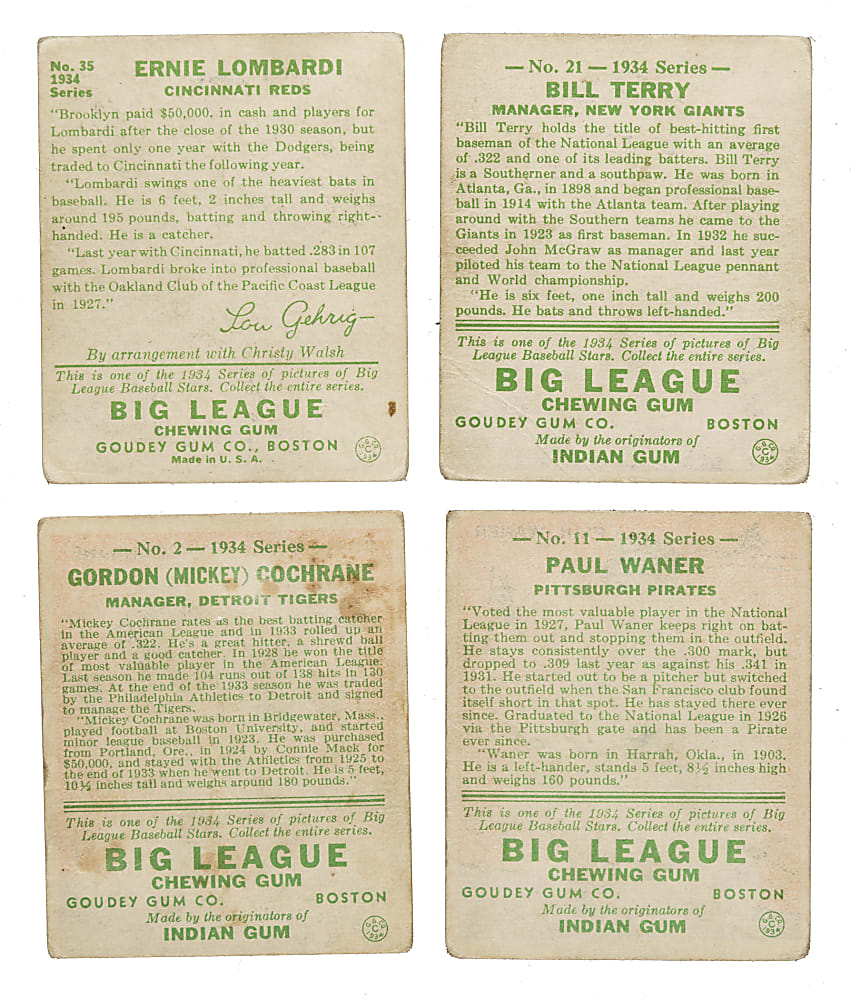 1933 R319 and 1934 R320 Goudey Collection (45) Including 15 Hall of Famers