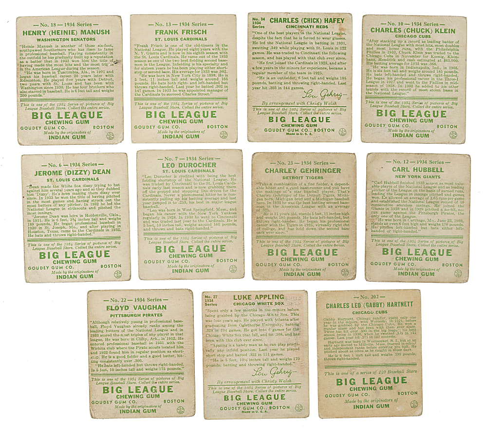 1933 R319 and 1934 R320 Goudey Collection (45) Including 15 Hall of Famers