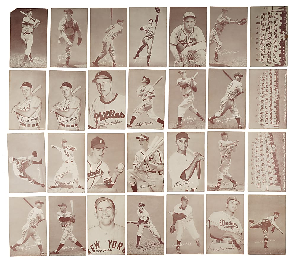 1939-1946 W462 Salutation Exhibits and 1947-1966 Exhibits Collection (78) Including 25 Hall of Famers