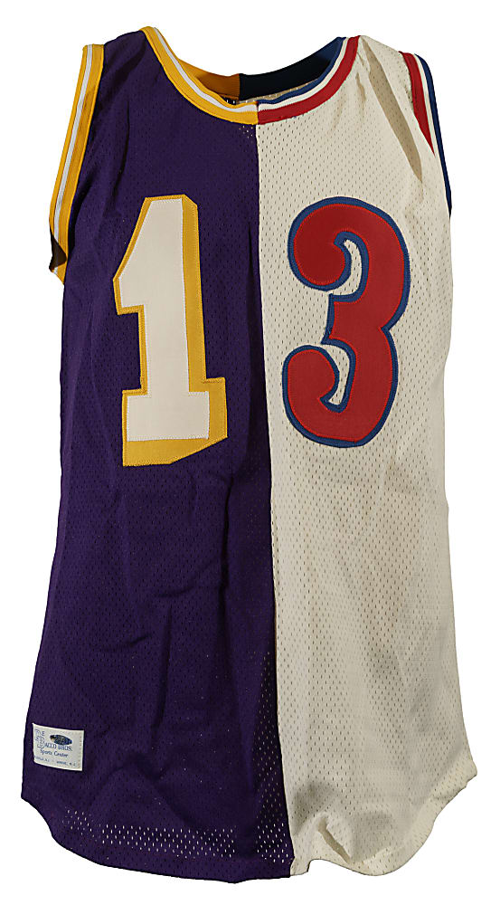 Wilt Chamberlain Signed "Los Angeles Lakers and Philadelphia Warriors/76ers" Split Jersey - JSA