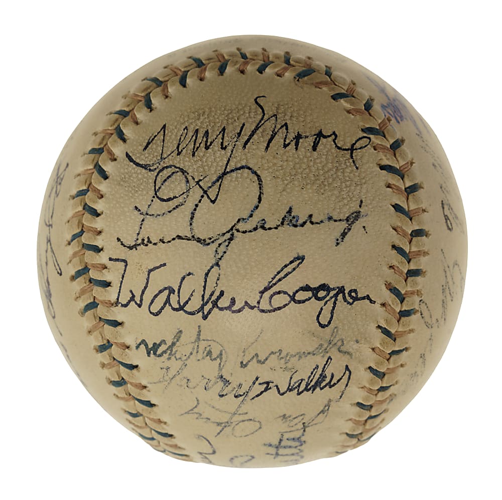 Hall of Fame and Stars Multi-Signed Baseball with Babe Ruth, Lou Gehrig, and Tris Speaker - JSA