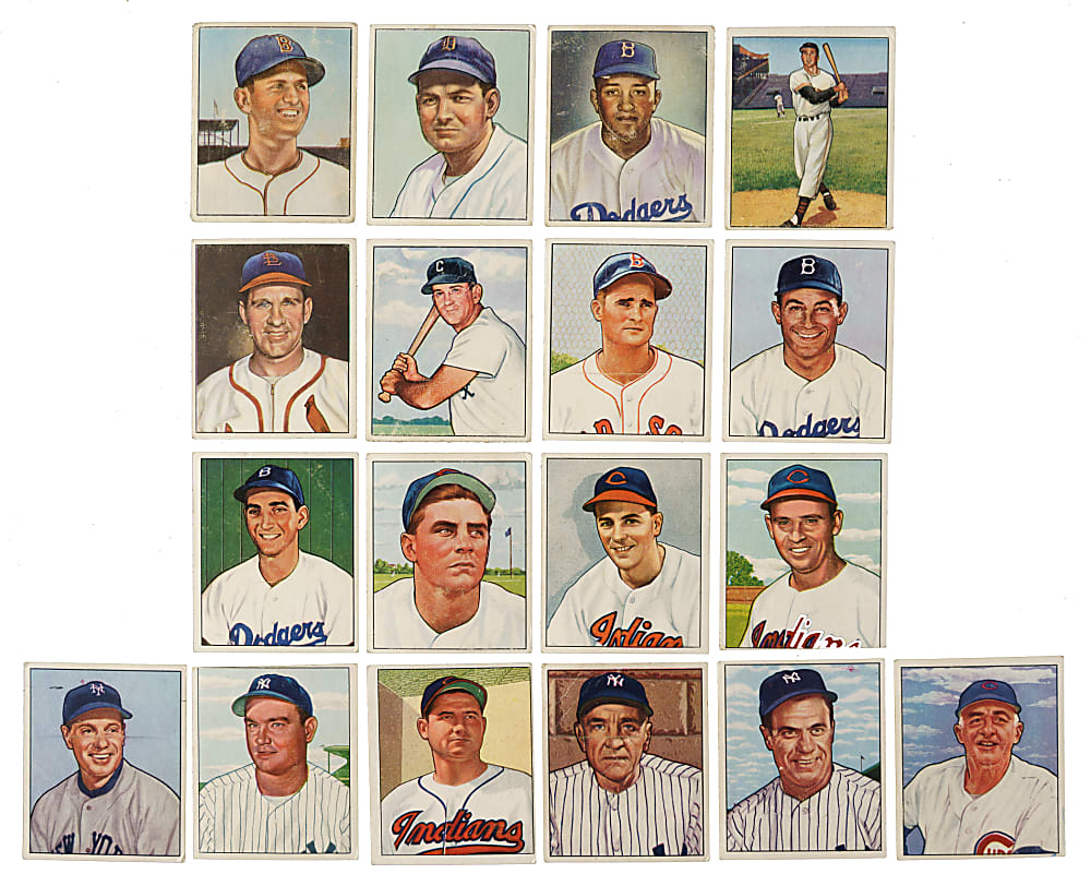 1950 Bowman Near-Complete Set (250/252) Including 14 PSA- and SGC-Graded Cards