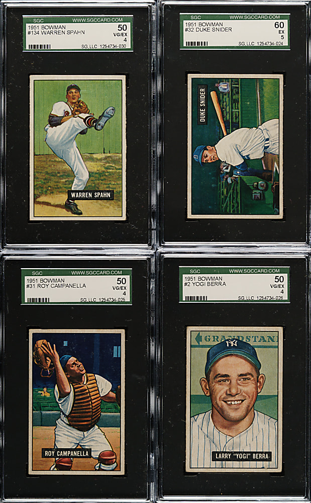 1951 Bowman Near-Complete Set (321/324) Including 13 SGC-Graded Cards