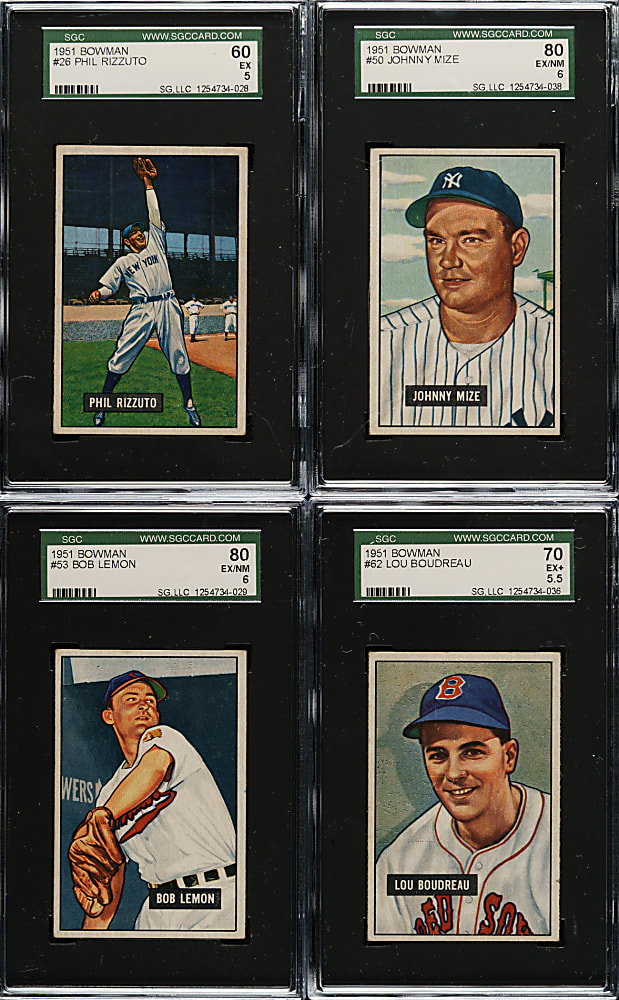 1951 Bowman Near-Complete Set (321/324) Including 13 SGC-Graded Cards