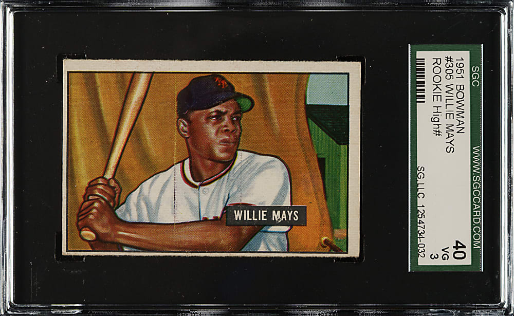 1951 Bowman #305 Willie Mays Rookie SGC VG 40