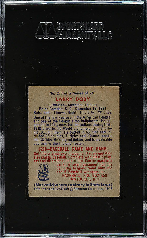 1949 Bowman #233 Larry Doby SGC VG/EX 50