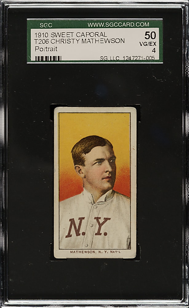 1909-1911 T206 White Border Christy Mathewson Portrait SGC VG/EX 50
