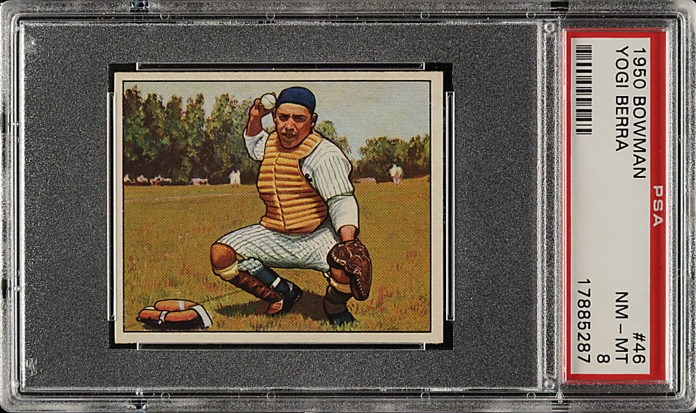 1950 Bowman #46 Yogi Berra PSA NM-MT 8