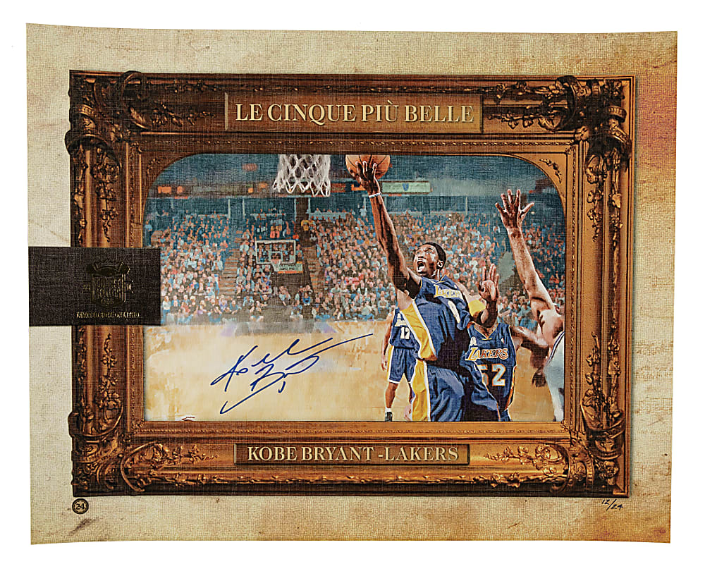 2009-2010 Kobe Bryant Signed Panini Court Kings Le Cinque Piu Belle Limited-Edition Lithograph #12/24