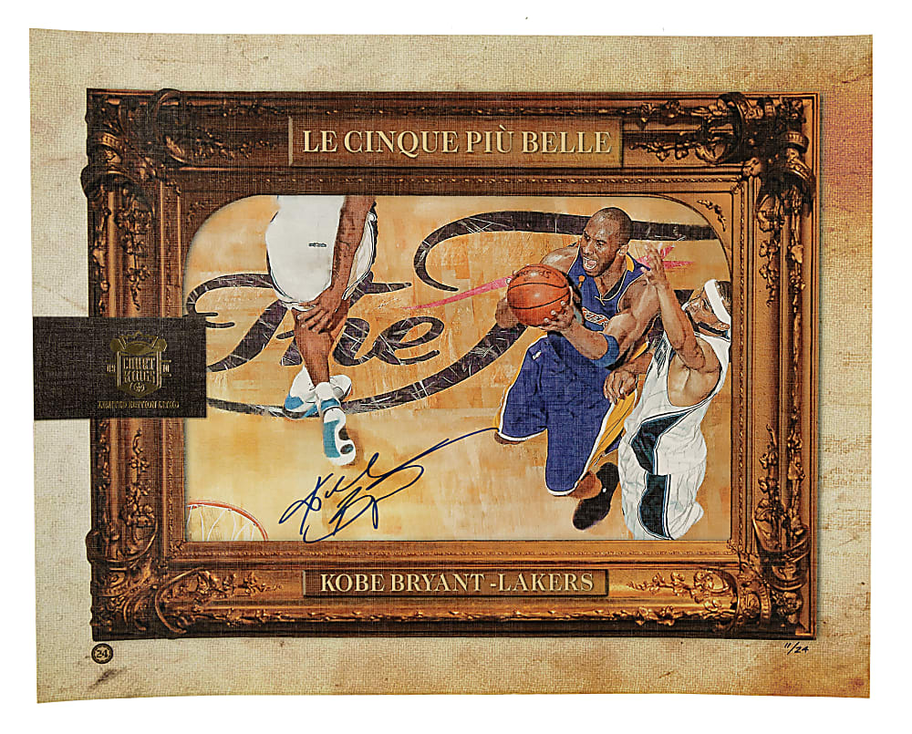 2009-2010 Kobe Bryant Signed Panini Court Kings Le Cinque Piu Belle Limited-Edition Lithograph #11/24