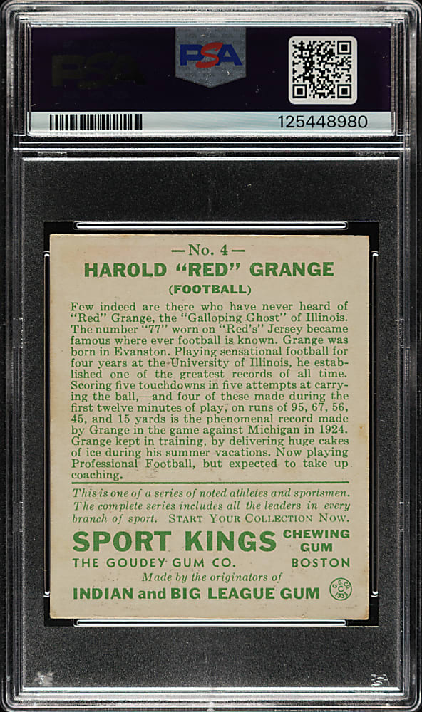 1933 R338 Sport Kings #4 Red Grange PSA GOOD 2