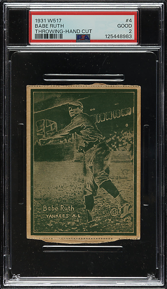 1931 W517 #4 Babe Ruth Throwing PSA GOOD 2 - Interesting Printing Anomaly!
