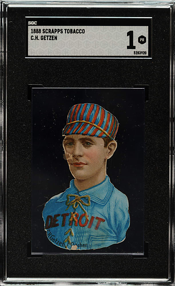 1888 H. D. Smith & Company Baseball Gum Card Die-Cuts Pretzels Getzien SGC POOR 1