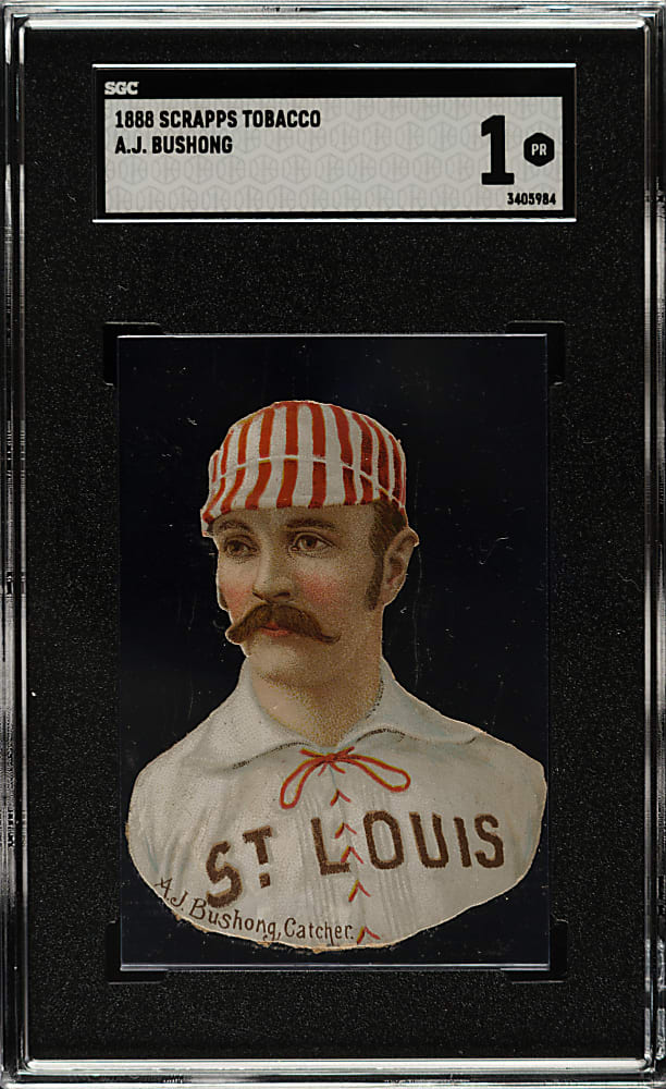 1888 H. D. Smith & Company Baseball Gum Card Die-Cuts Doc Bushong SGC POOR 1