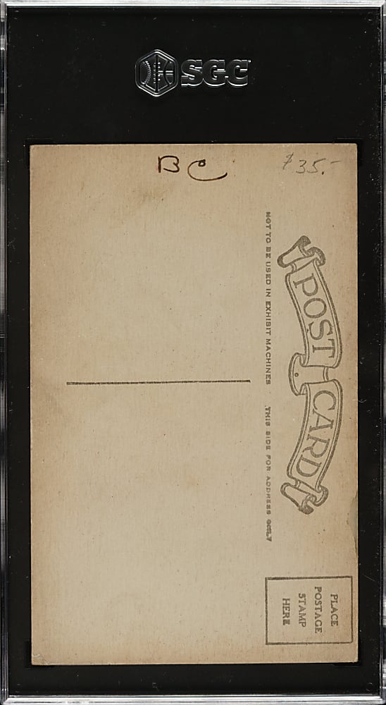 1926-1929 "Exhibit-Style Postcard-Back" Lou Gehrig Batting Photo Background SGC FAIR 1.5
