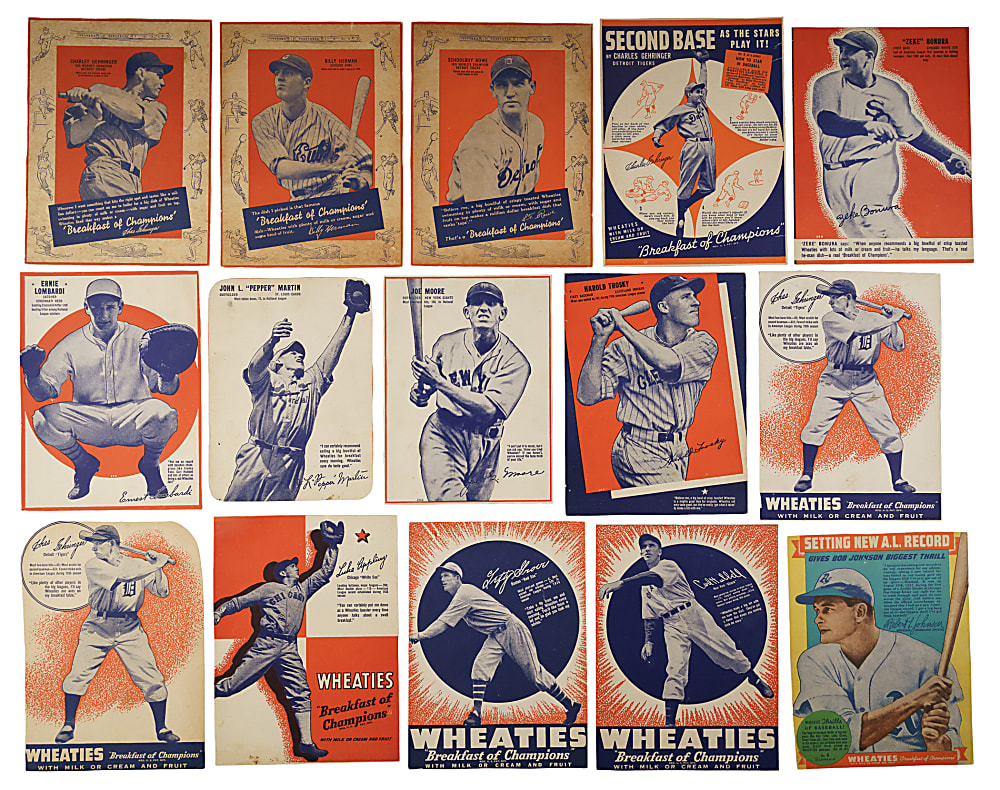 1935 to 1938 Wheaties Collection (38) Including 27 Hall of Famers