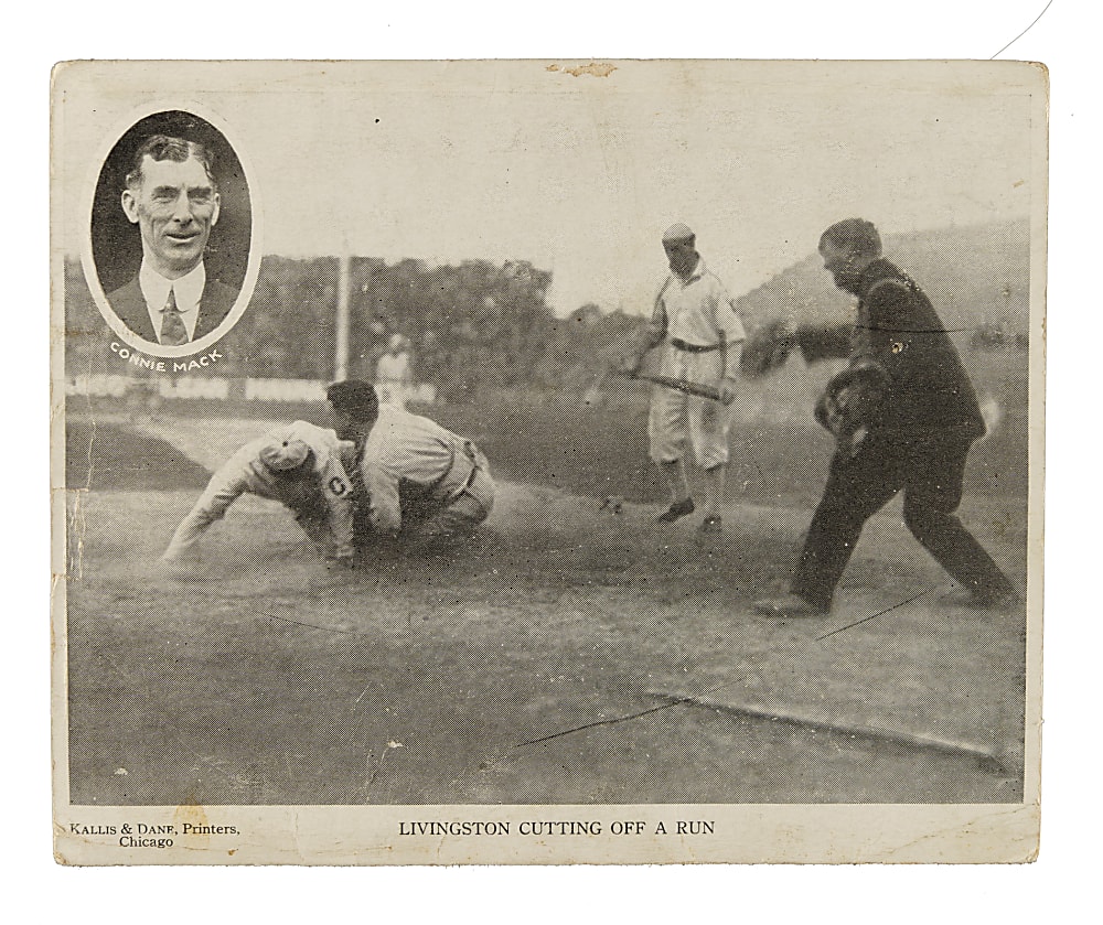 1910 Berger Postal Card Co. Philadelphia Athletics Large-Format "Accordion" Postcard with Mack, Plank, Collins, Bender, and Baker
